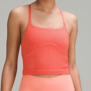 lululemon Strappy Seamless Yoga Shelf Tank Top in Solar Orange/Sunny Coral